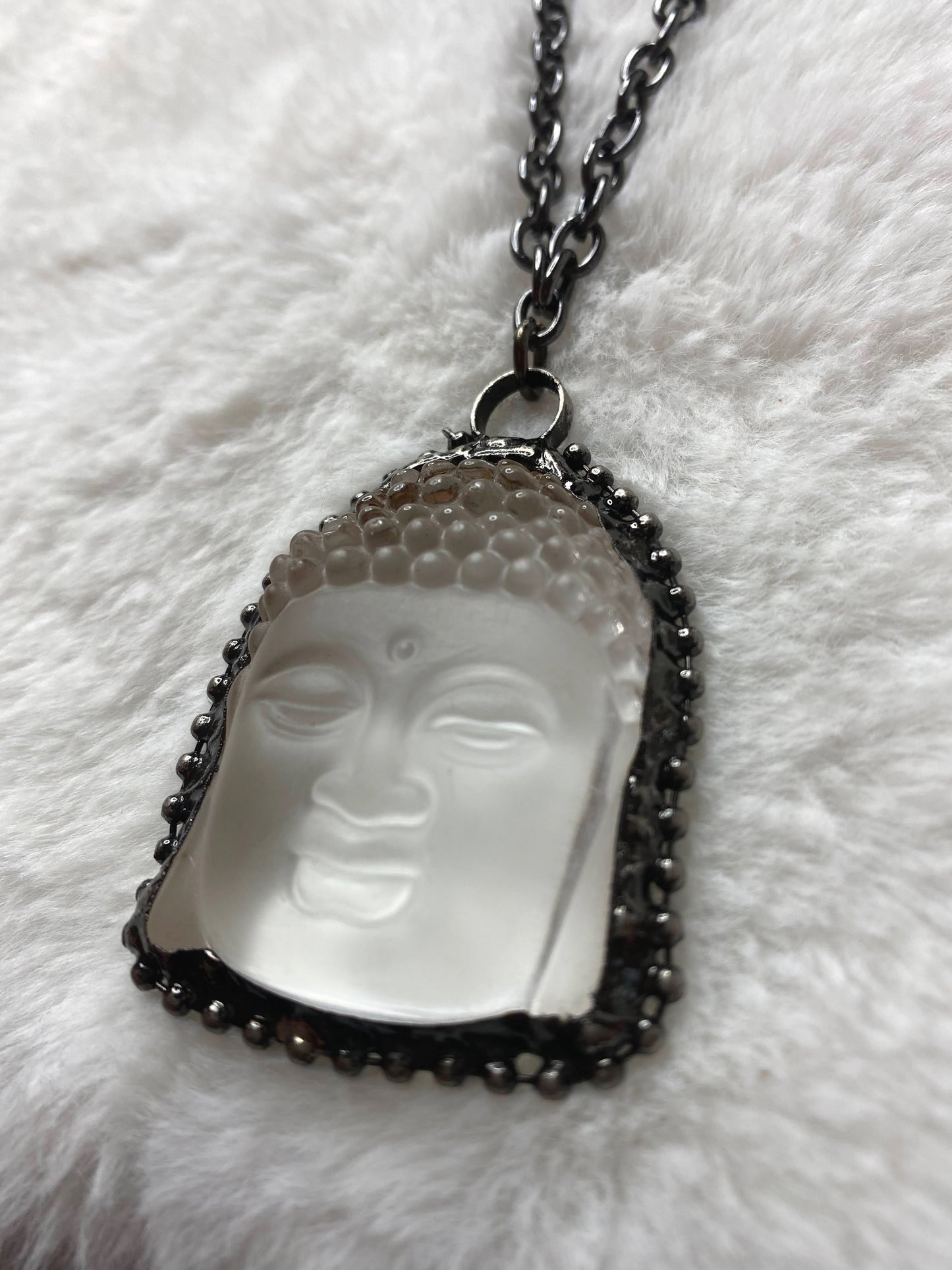 Hematite Buddha Pendant+Chain